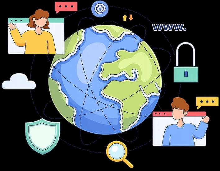 Domain hosting and infrastructure visual