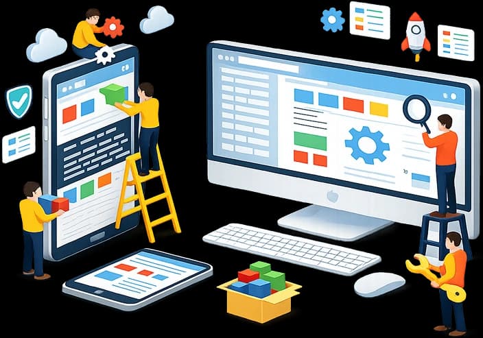 Custom web and mobile software visual